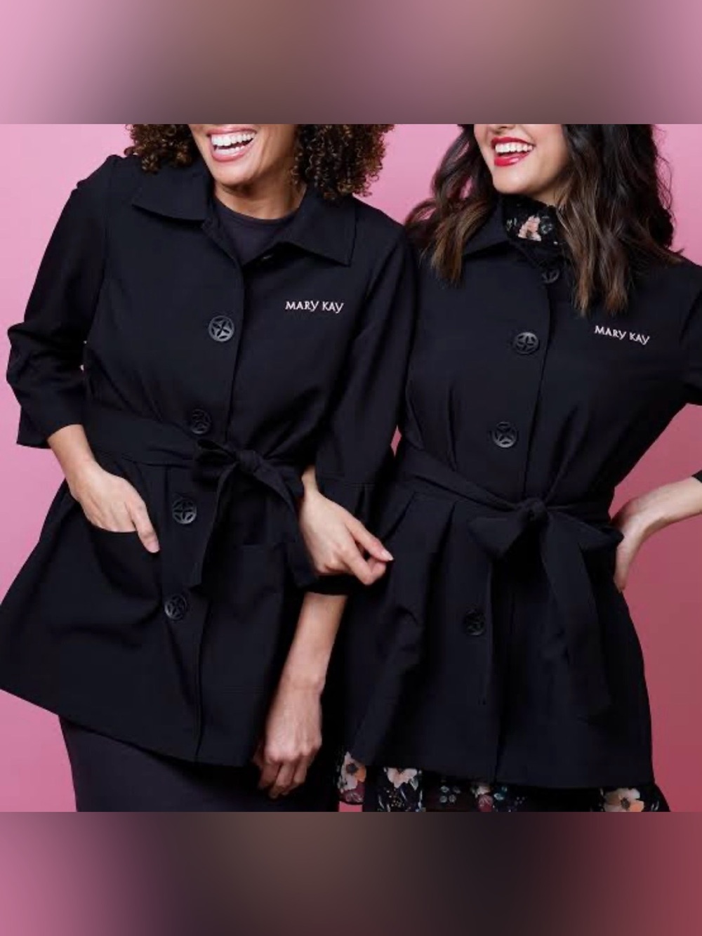 Mary Kay Black Button-Front Blazer Coat